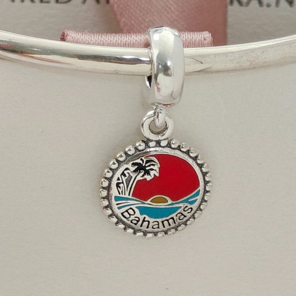 Pandora Bahamas Beach Travel Exclusive Dangle Charm with box - Picture 3 of 6